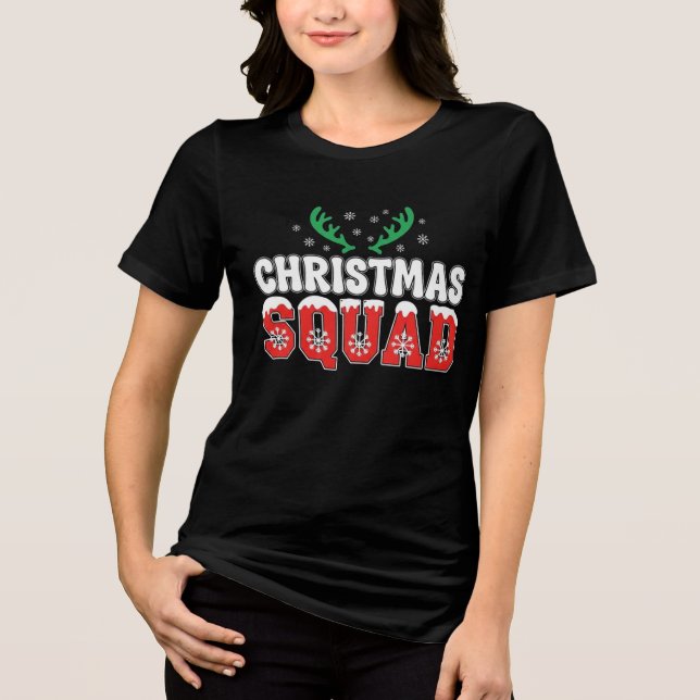 Santa’s Christmas Squad | Cute Holiday Matching De Tri-Blend Shirt (Vorderseite)
