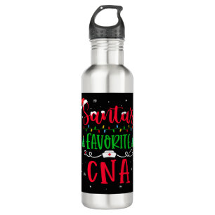 Santa s Favorite Cna Nurse Xmas Light Weihnachtsma Edelstahlflasche