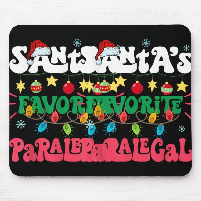 Santa S Favorite Paralegal Funny Santa Xmas Light  Mousepad (Vorne)