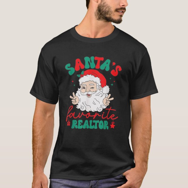 Santa s Favorite Realtor Funny Real Anwesen Agent  T-Shirt (Vorderseite)