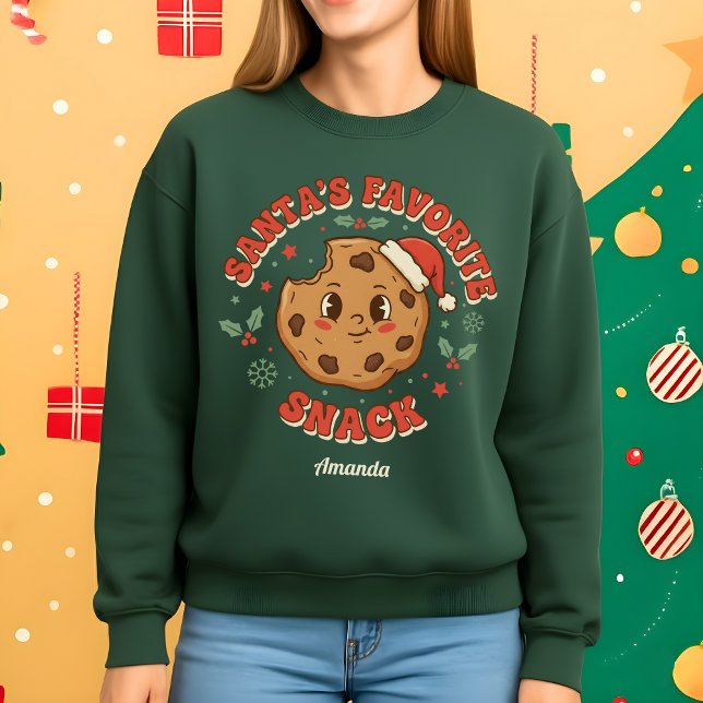 Santa’s Favorite Snack Funny Cookie Christmas Sweatshirt (Von Creator hochgeladen)