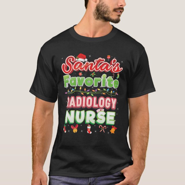 Santa s Lieblings Radiologie Heilige Weihnachtszei T-Shirt (Vorderseite)