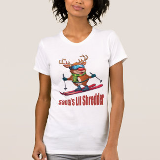 Santa’s Lil Shredder – Lustiger Skifahrender Renti T-Shirt