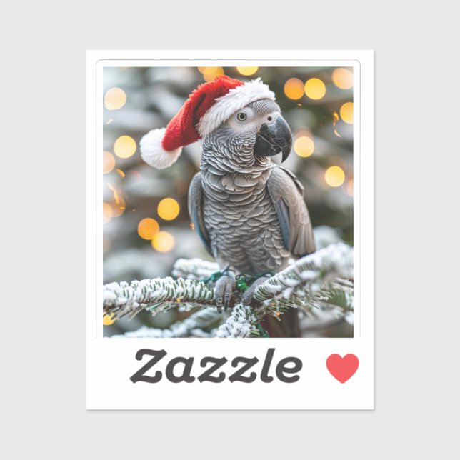 Santa’s Little African Grey Helper  Aufkleber (Blatt)