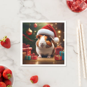 "Santa’s Little Helper: Das Weihnachtsmeerschweinc Serviette