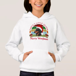Santa’s Little Yelper, Funny Dachshund Christmas Hoodie