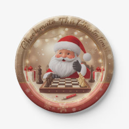 Santa’s Next Move – Funny Chess Christmas Paper Pl Pappteller