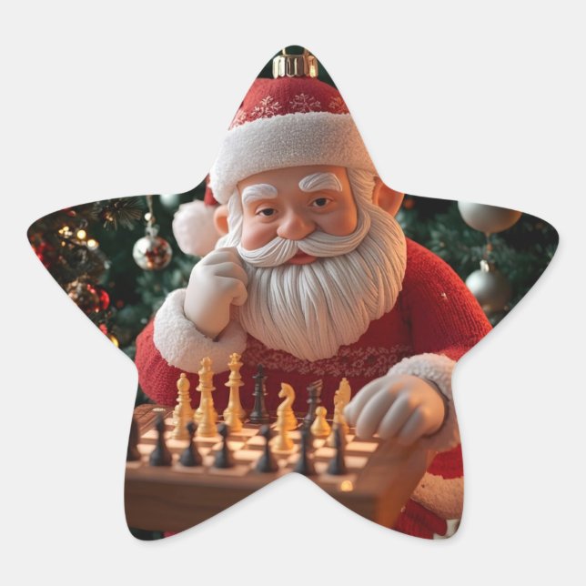 Santa’s Next Move – Funny Chess Christmas Sticker (Vorderseite)