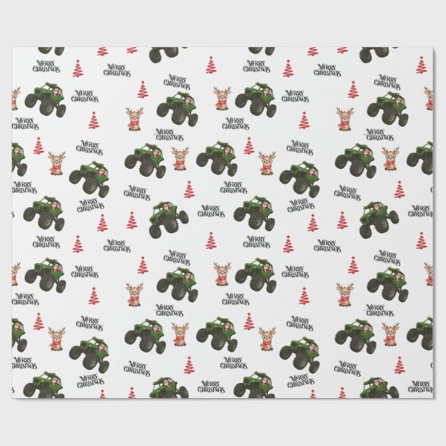 Santa’s Off-Road Christmas Geschenkpapier (Flach)