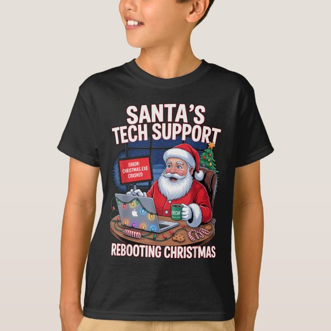 Santa s Rebooting Tech Support Tee (Vorderseite)