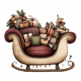 Santa’s Sleigh of Joy Freistehende Fotoskulptur