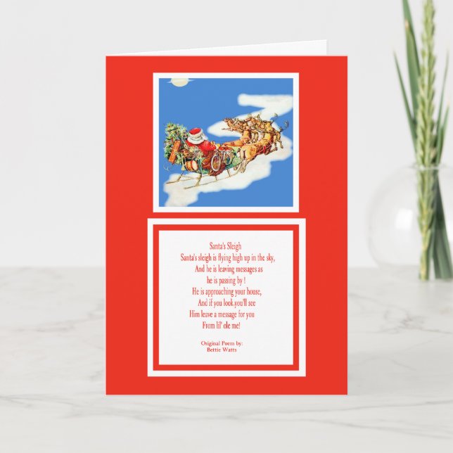 Santa’s Sleign Feiertagskarte (Vorderseite)
