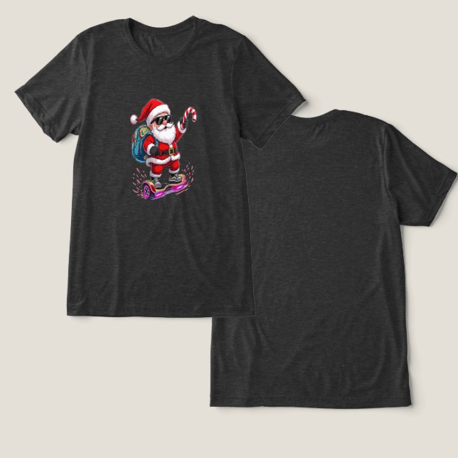 Santa’s Spin-Out Tri-Blend Shirt (Design Vorderseite & Rückseite)