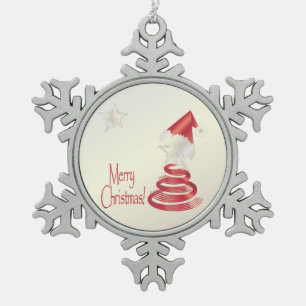 Santa s Tree Schneeflocken Zinn-Ornament