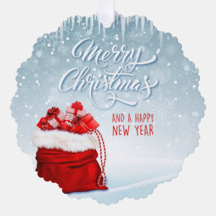 Santa-Sack-Weihnachtsbaumanhänger-Geschenkanhänger Ornament Karte