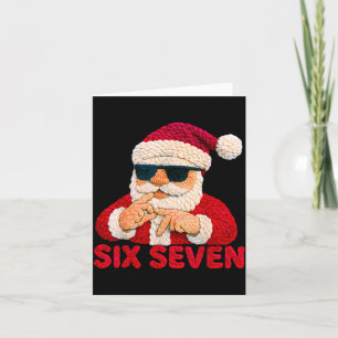 Santa sagt sechs sieben - 6 7 Meme Latch Hook Garn Karte
