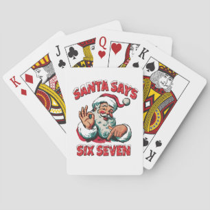 Santa sagt sechs sieben 6 7 Weihnachten Santa Clau Spielkarten