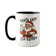 Santa sagt sechs sieben Tasse, lustiges Weihnachte