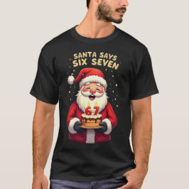 🎅Santa sagt Six Seven Meme – Lustiger Santa hält T-Shirt