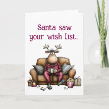Santa sah Ihre Wunschliste Karte