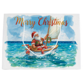 Santa Sailing – Tropical Christmas by the Sea Große Geschenktüte