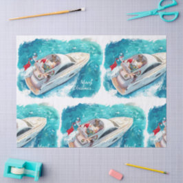 Santa Sailing – Tropical Christmas by the Sea Seidenpapier