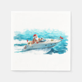 Santa Sailing – Tropical Christmas by the Sea Serviette