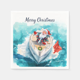 Santa Sailing – Tropical Christmas by the Sea Serviette