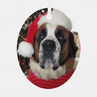 Santa Saint Bernard Ornament Metal Aus Metall