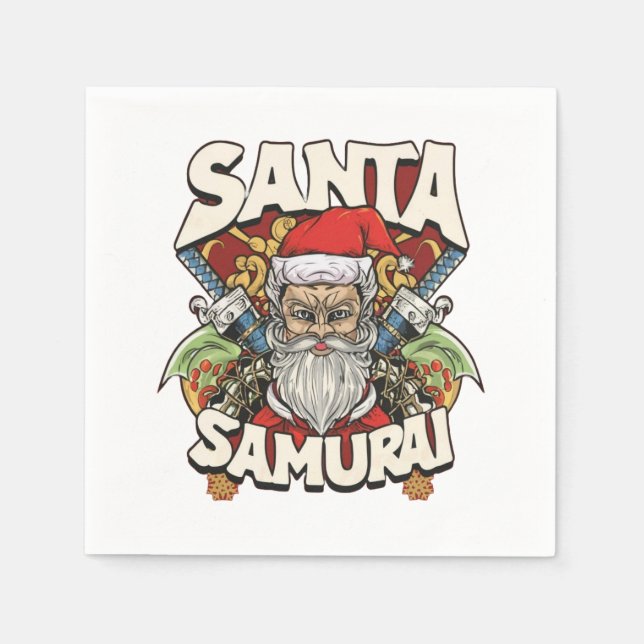 Santa Samurai Serviette (Vorderseite)