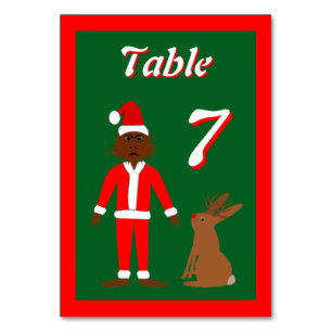 Santa Sasquatch und Jackalope Christmas Custom Tischnummer
