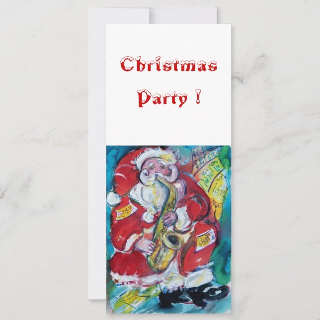 SANTA & SAX, CHRISTMAS-PARTY EINLADUNG (Vorderseite)