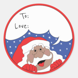 Santa Says Runder Aufkleber