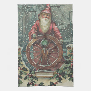 Santa-Schiff-Boots-Schneesturm-Weihnachtsstern Handtuch