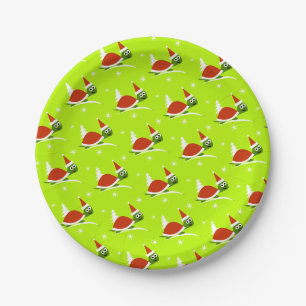 Santa-Schildkröte Weihnachten Papier-Party-Teller Pappteller