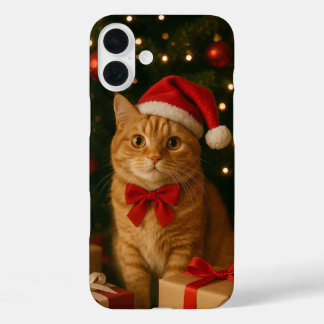 Santa-Schleifen-Katz-iPhone-16-Plus-Hülle iPhone 16 Plus Hülle