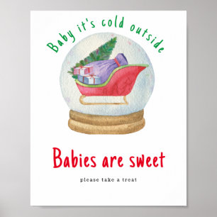 Santa-Schlitten - Babys sind süß Poster