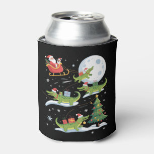 Santa-Schlitten-fahrendes Alligator-Weihnachten Lu Dosenkühler