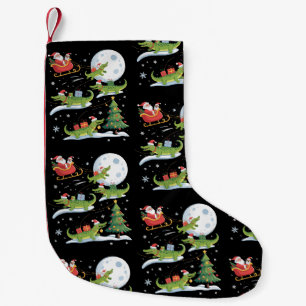 Santa-Schlitten-fahrendes Alligator-Weihnachten Lu Kleiner Weihnachtsstrumpf
