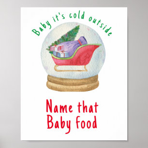 Santa-Schlitten - Name für Babynahrung Poster