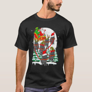 Santa Schlitten Rentier Chartreux Katzen Weihnacht T-Shirt