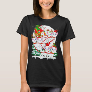 Santa Schlitten Rentier Türkisch Angora Katzen Wei T-Shirt