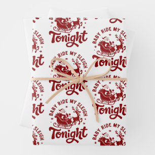 Santa Schlitten Sarkastische Weihnachten Sarkastis Geschenkpapier Set