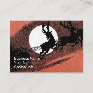 Santa-Schlitten und Rentiersilhouette Visitenkarte
