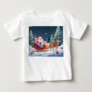 Santa-Schlittenfahrt-Weihnachtsabenteuer Baby T-shirt