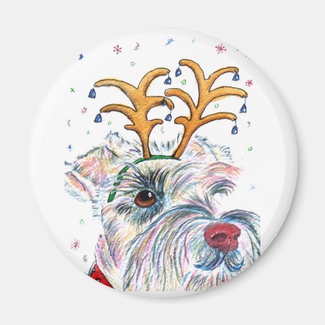 Santa Schnauzer Magnet (Vorne)