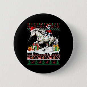 Santa Schnauzer Reiten Weihnachten Button