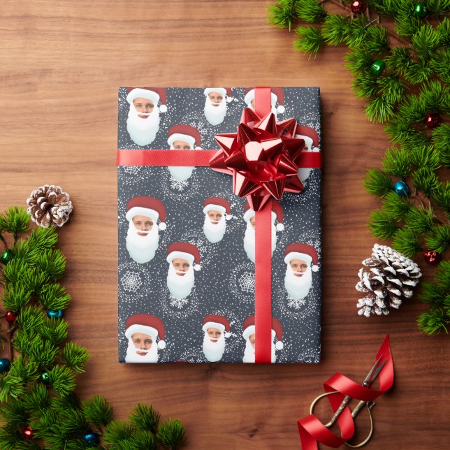 Santa-Schneeflocken aus Foto Geschenkpapier (Feiertagsgeschenk)