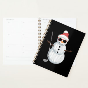 Santa Schneemann Golfball Weihnachten Golfer Gesch Planer