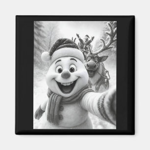 Santa Schneemann Rentier macht ein Selfie-Foto Chr Magnet